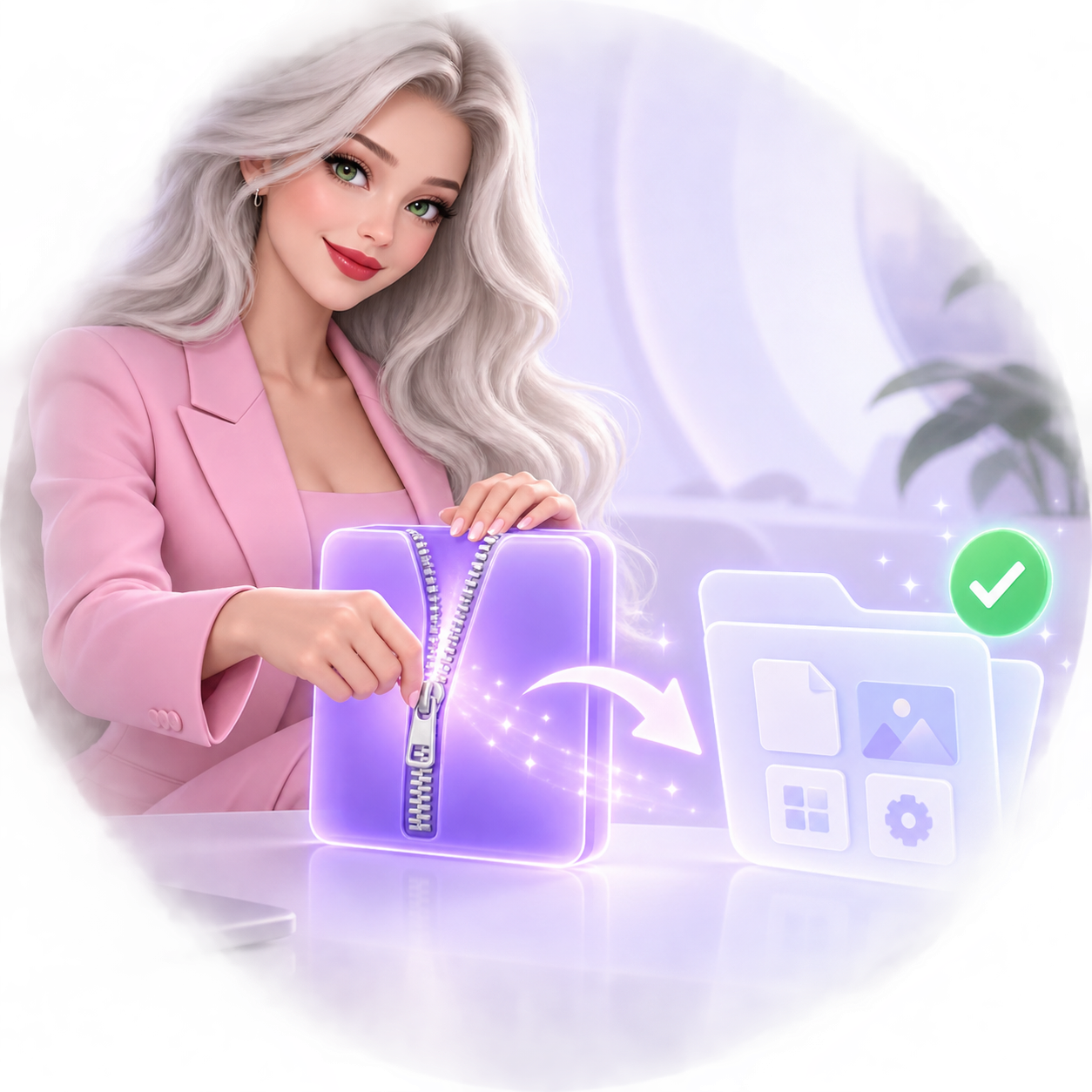 Lola opens a downloaded ZIP folder into an extension folder